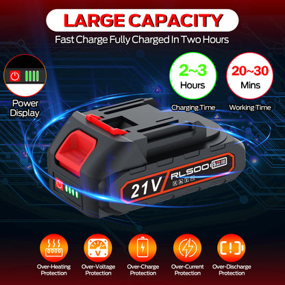 Mini Chainsaw 6 Inch Battery Replacement, 21V Rechargeable Battery, Replacement Battery for Mini Electric Chain Saw