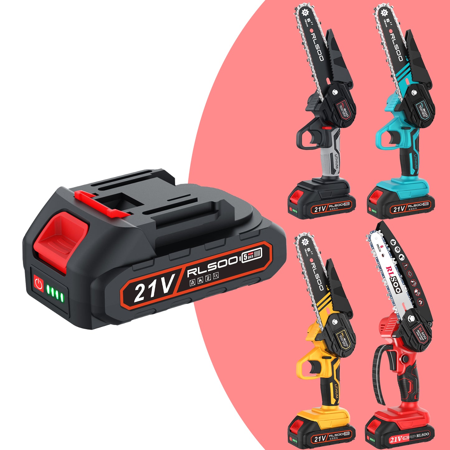 Mini Chainsaw 6 Inch Battery Replacement, 21V Rechargeable Battery, Replacement Battery for Mini Electric Chain Saw