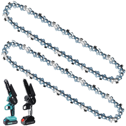 6-Inch Chainsaw Chain Replacement for Cordless Mini Chainsaws - 2 Pack, Fits Electric Pruning Saws for Tree Branches, Yard, and Garden Use