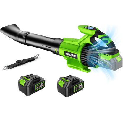 Electric Leaf Blower Cordless, 21V Battery Powered Blower with 2 x 4.0Ah Battery and Charge, 715CFM &180MPH and 3 Speed Mode, Brushless Handheld Blowers for Lawn Care, Yard, Leaves, Dust, Snow