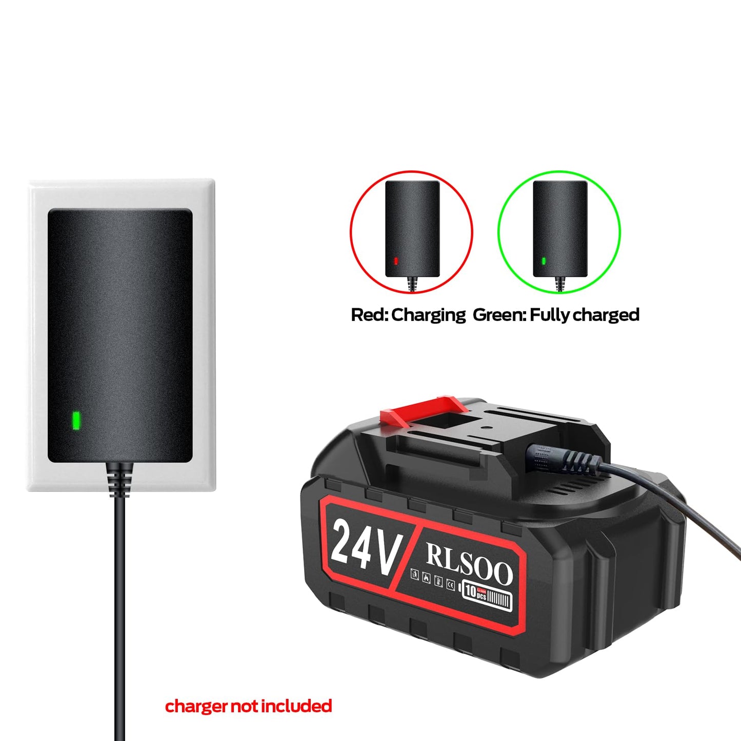 RLSOO Upgraded 24V 1500mAh Battery for 6-Inch Mini Chainsaw - Doubles Your Work Time!