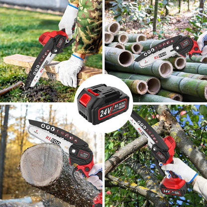 RLSOO Upgraded 24V 1500mAh Battery for 6-Inch Mini Chainsaw - Doubles Your Work Time!