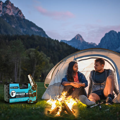 Mini Chainsaw, 6 Inch Electric Chainsaw Cordless with Auto Oiler & Security Lock, Portable Battery Powered Chainsaw for Branches, Wood Cutting, Yard, Garden Use (2 Batteries, 3 Chains)